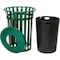 Global Industrial Round Outdoor Can, Green, Steel 237726GN - alternate 2